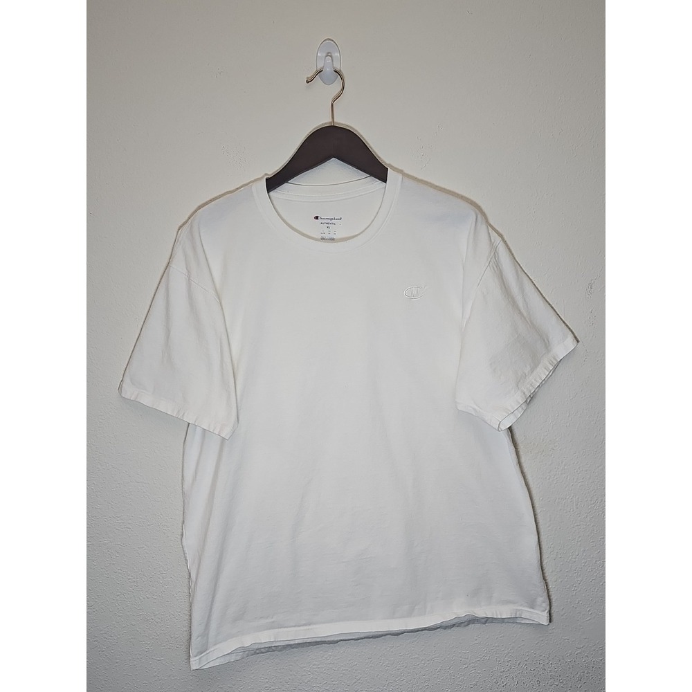 Champion Men's White T-Shirt Tee Short‎ Sleeve Crew Neck Size XL